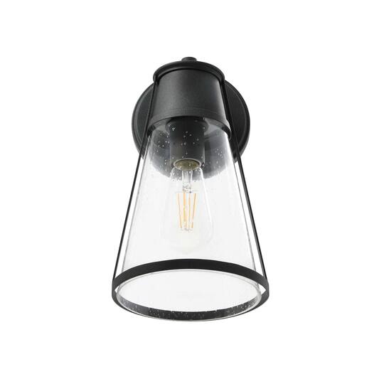 Hello Honey® Robert Stevenson Lighting Jaxon 13.5" Metal & Seedy Glass Outdoor Wall Sconce